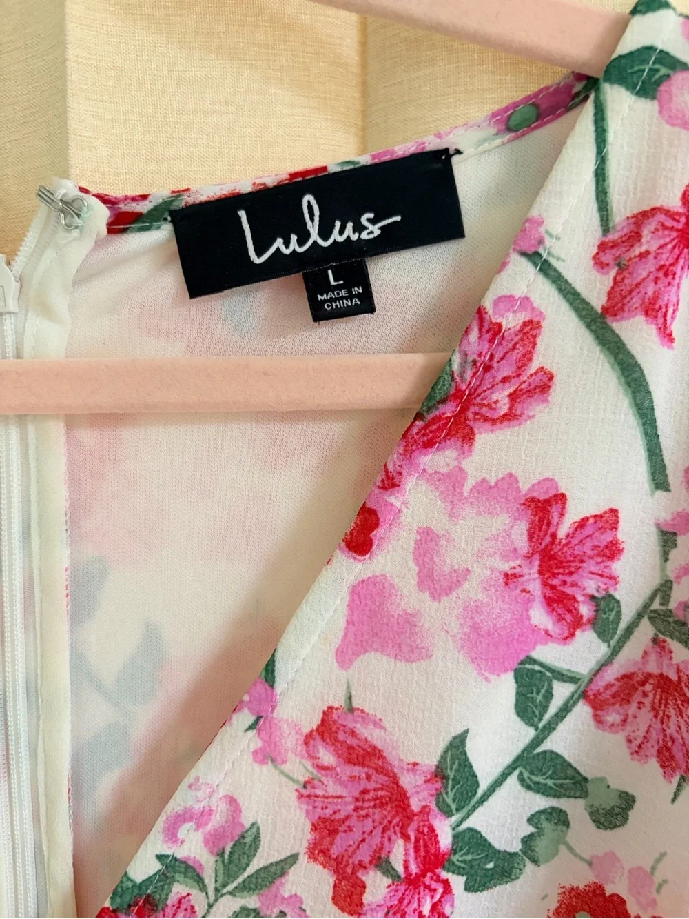 Lulu's Pink Floral Ruffle Mini Dress - Picture 6 of 8